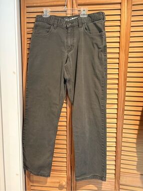 Men's Olive Green Straight-Leg Pants